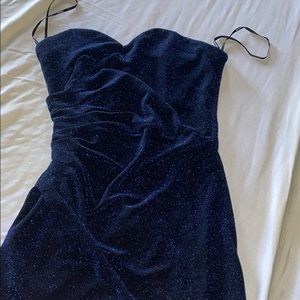 Strapless sparkle blue dress